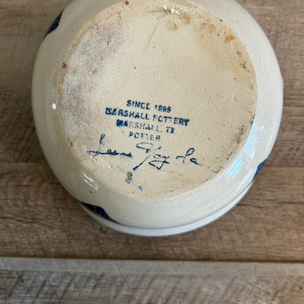 Marshall Pottery Texas | Small Heart Shaped Bowl Primitive Hearts Signed 3.25” - Picture 8 of 11